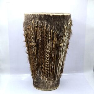 Rare African Djembe Zulu Ethnic Goat Skin Hand  Bongo drum Tamtam 10" H